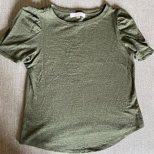 LOFT olive green detailed blouse